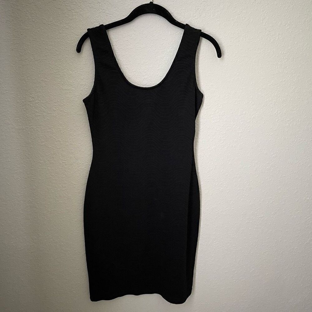 Xhilaration Textured Black Bodycon Dress Size Medium
